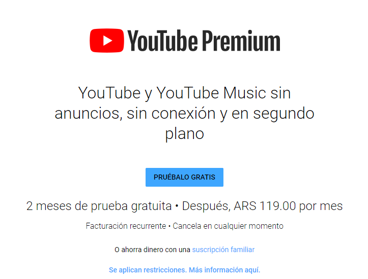 youtube premium gratis