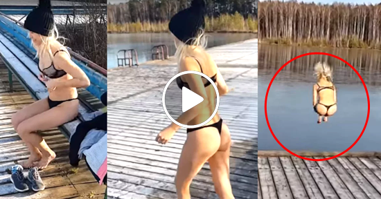 Saltando a un lago congelado