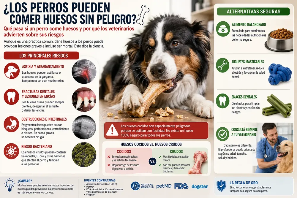 Perros comiendo huesos